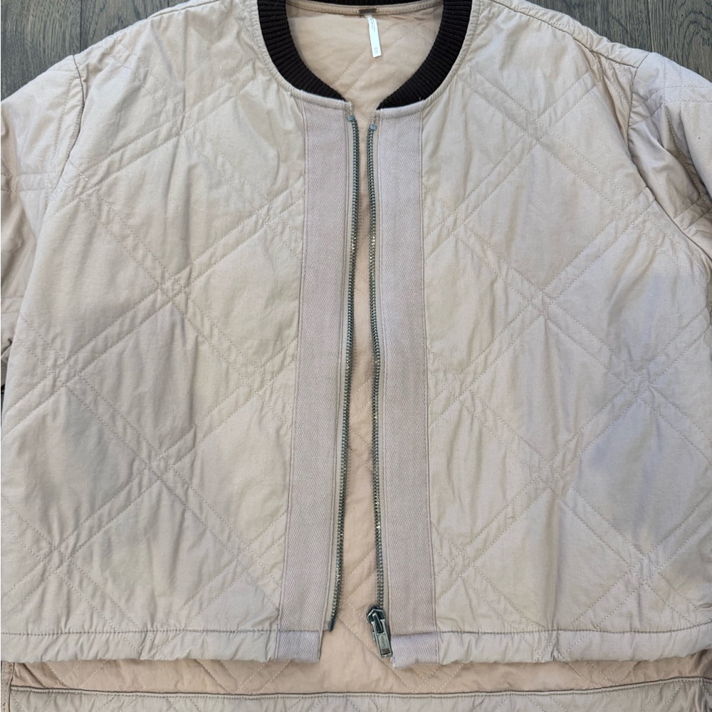 Free People Quilted Bomber Jacket in mauve brown color - Picture 2 of 3